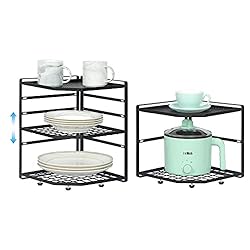 LUMAMU 2 Pack Stackable Corner Shelf Stand, Height