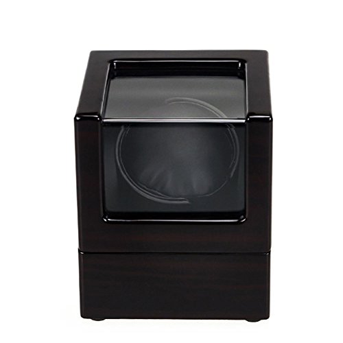 Driklux Automatic Single Watch Winder with Quiet Motor,Premium Solid Wood Exterior and Soft Watch Pillows(Black&Red High Gloss Finish+Black PU)