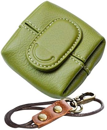 Waramimi ボックス型 コインケース レディース 本革 小銭入れ メンズ 革製 Coin Case かわいい イヤホンケース 牛革腕ストラップ付け イヤホンポーチ コンパクト小物入れ レザー アクセサリーケース 化粧箱入り 誕生日 ギフト8色