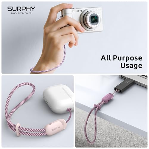 SURPHY Mobile Phone Lanyard, 3 Pack Adjustable, Compatible with Phone Case for iPhone/Samsung/Airpods and More | Set de Correas de Muñeca con Parche Resistente, Diseño Antirrobo Compatible con Móviles, Cámaras y Dispositivos USB