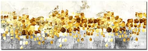 Maison Artwork Unframed Large Size Modern Gold Abstract Canvas Painting Wall Art Turquoise Wall Decoration Canvas Prints Decor For Living Room (BO025, 40x120cm)