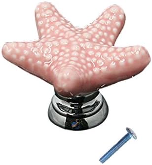 Starfish Ceramic Cupboard Wardrobe Drawer Door Pull Handle Knob Decor Pink