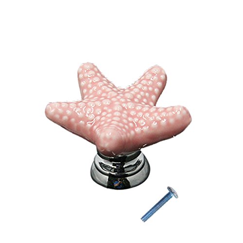 Starfish Ceramic Cupboard Wardrobe Drawer Door Pull Handle Knob Decor Pink