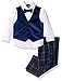 Nautica Boys' 4-Piece Formal Dresswear Vest Set with Bow Tie, Dark Blue Velvet, 24 Months
