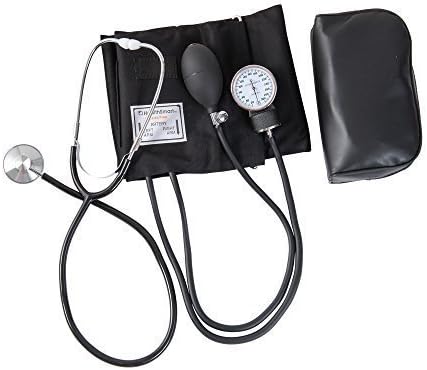 HealthSmart Home Blood Pressure Kit with Manual Sphygmomanometer, Stethoscope and Carrying Case, Large Adult Cuff, 13 to 17 inches, Black by MABIS DMI Healthcare