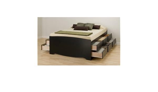 Amazon Com Platform Storage Bed Bedding Contemporary Style
