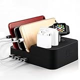 Airpods Apple Watch and Cell Phone Charging Dock iwatch Stand Holder Quick Charge Usb Charger Hub Multi Port Electronic Device Docking Station Organizer for Multiple Devices iphone ipad Kindle Tablet