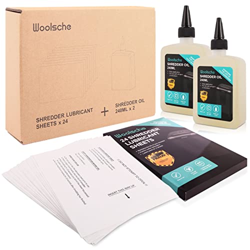 Shredder Oil Pack of 2 Paper Shredder Oil 240ML and 24 Pcs Shredder