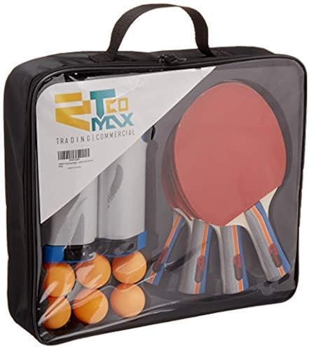 4-Pack Ping Pong Paddle Set With Case - Table Tennis Set With Net & Balls