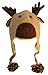 DeLux Moose Face Wool Pilot Animal Cap/Hat with Ear Flaps and Poms,Brown,One Size(S)
