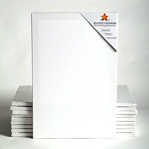 10 STRETCHED BLANK CANVASES 40 x 40 cm 16x16 in canvas on stretcher