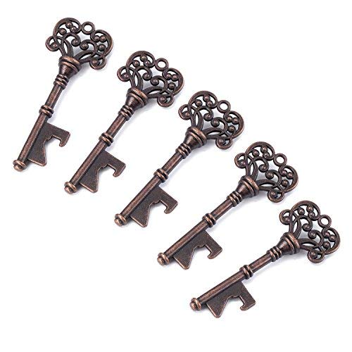 Woaiwo-q Key Bottle Opener, Wedding Favors Party Favors with Card Tag and Twine-3.14 Inches (100 pcs Copper)