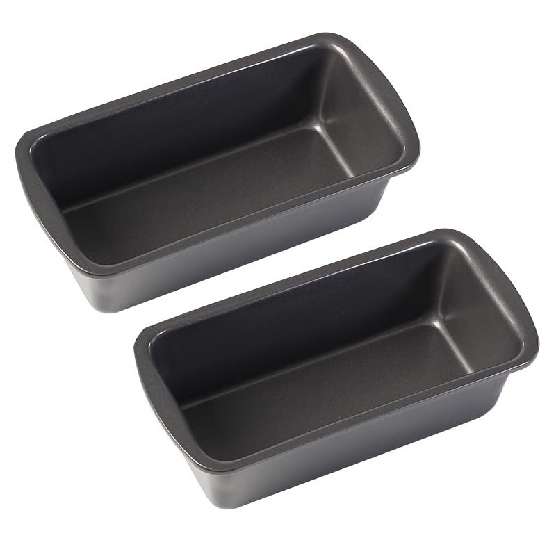 2PCS 1lb Small Loaf Tin for Baking, 19x9x6cm Stainless Steel Bread Tin, Non-Stick Rectangular Pans for Oven, Air Fryer Ninja AF300UK AF400UK