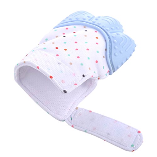 Teething Mitten, Petforu 1 Pair /2pcs Baby Self-soothing Teether Crawling Protective Gloves for Toddlers FDA Approved BPA Free