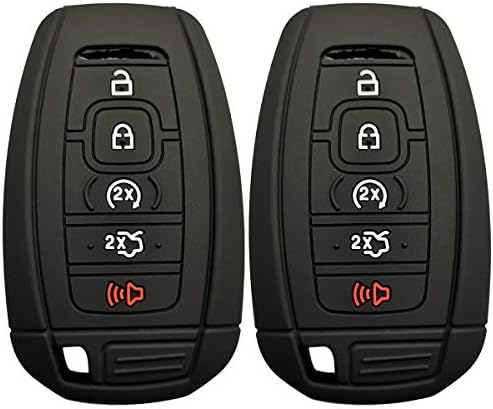Coolbestda 2Pcs Silicone 5Buttons Key Fob Remote Glove Case Protector Holder Skin Jacket Accessories Compatible for 2017 2018 2019 Lincoln Navigator MKC MKZ Continental MKX M3N-A2C940780