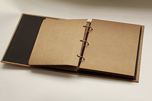 Kraft Photo Album, Wedding Album, Guest Book, Scrapbook, Baby & Family 80 kraft pages, 40 sheets, Handmade Eco friendly (FLOWERS KRAFT)