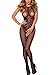 LUCKLOVELL Women Sexy Seamless Opaque Tattoo Halter Neck Bodystocking (one size, Black)
