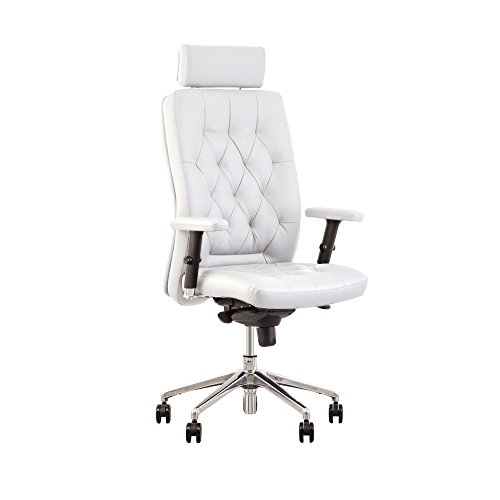 CHAISE-EXPERT-Chester-Poltrona-di-direzione-ergonomico-sincrono-Braccioli-Regolabili-Offre-Una-Grande-ergonomia-alle-Persone-di-Una-Dimensione-Fino-a-200-cm-Capacite-di-carico-150-kg-Bianco