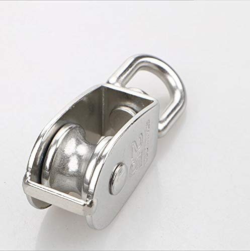 TripleLife 25MM Single Pulley Block in 304 Stainless Steel M25 Single Wheel Swivel Pulley Roller Loading 150kg – Silver 2Pcs - Thumbnail 4