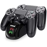 PS4 Controller Charger, Dual USB PS4 Controller Charging Station for Sony Playstation 4 / PS4 / PS4 Slim / PS4 Pro Charging Dock Stand Station with 4 Thumb Grips
