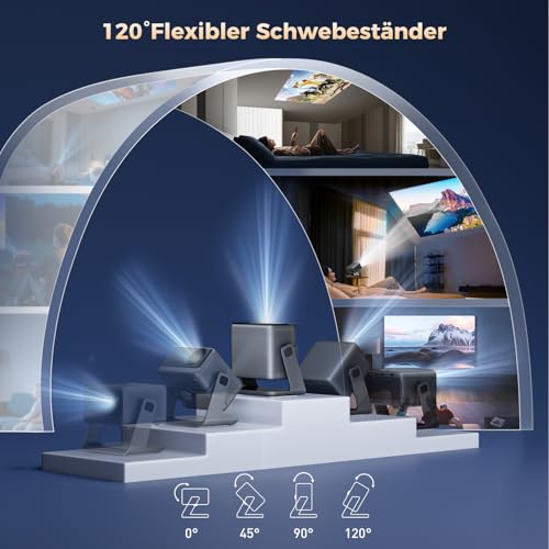 30,000 Lumen Projector Compatible with Netflix AMEELA 1080P Projector with WiFi and Bluetooth, Auto Focus/Trapezoidal Correction 100,000+ Apps & Supported, Dolby Audio, Video Projector for iOS/Android/PS5