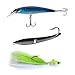 Saltwater Lures Surf Fishing Gear Tackle Box Set - 146 pcs, Hooks, Stainless Steel Leaders, Surf Fishing Rigs, Sabiki,Tackle Box Made in The USA