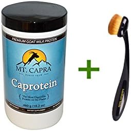 Mt. Capra, Caprotein, Premium Goat-Milk Protein, Delicious Vanilla, 16.2 oz (460 g)+ Bdellium Tools, Studio Series, Face 950, Oval Multi-Purpose, 1 Brush