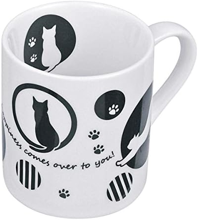 GENTIE Cat Mug Cup Circle 200cc G-8057BK