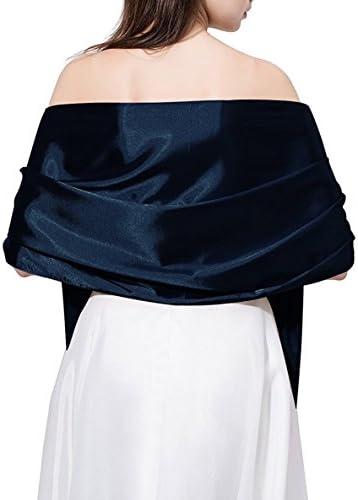 Baiweite Satin Shawl Wrap Wrap For Evening/Wedding Party (Navy)