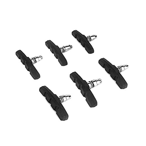 Hamineler 3 Pairs V Bike Brake Pads with Hex Nuts and Spacers V Bicycle Brake Blocks Set - Thumbnail 3
