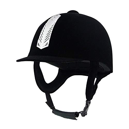 YLFC Riding Helmet, Schooler Helmet, Performance Helmet, Equestrian Helmets Comfortable Velvet Horse Riding Hat Horse Riding Helmets Lightweight Black Unisex(54-62CM)