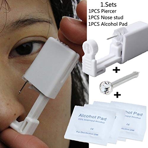 Nose Piercing Gun Disposable Safe Sterile Piercing Unit For Self Nose