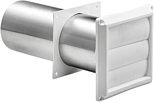 Lambro 267WS White Plastic Louvered Vent with Tail Pipe, 4-Inch