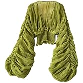 CUTEGAL Bell Sleeve Tops for Women Dressy Tops for Evening Wear Sexy Party Lace Blouses