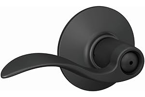 Schlage F40 ACC 622 Accent Door Lever, Bed & Bath Privacy Lock, Matte Black