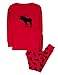 Leveret Moose 2 Piece Pajama 14 Years Red