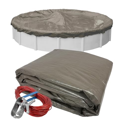 Robelle 12 ft Extra Heavy Duty Magnesium Winter Pool Cover for Above Ground Poo…