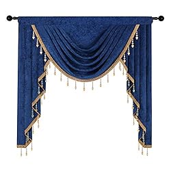 ELKCA Thick Chenille Window Curtains Valance for