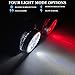HAKAN LED USB Rechargeable Bicycle Bright Light Set | 4 Light Modes | IPX4 Water Resistant ● Mountain Bike Universal FIT with Clip & Mount Strap ● 1 White & 1 Red Lights, 2 Bands, 2 USB Plugs