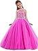 Little Girls Princess Birthday Party Ball Gowns Cute Puffy Beaded Kids Quinceanera Pageant Dress 054