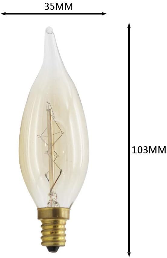 Tail Light Bulb Retro Decoration Antique Crystal lamp Decoration Bulb Chandelier Light Source e12 American Standard 40w 110v@ Gold_110V_40W_E12