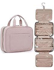 BAGSMART Toiletry Bag Travel Bag with Hanging Hook, Water-resistant Makeup Cosmetic Bag Travel Organizer for Accessories, Shampoo, Full Sized Container, Toiletries