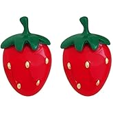 Exquisite Strawberry Dangle Earrings for Women Cute Small Fruit Earrings Stud Metal Strawberry Jewelry for Party Vacation