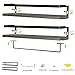 Ahomxin Floating Shelves Wall Mounted Set of 2, Rustic Wood Wall Shelves for Bedroom Wall Shelf with Removable Towel Holder, Bathroom Shelves for Wall Rustic Shelves for Kitchen, Office and More