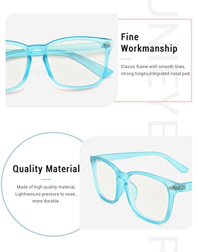 Slocyclub Blue Light Blocking Glasses Vintage Nerd Square Keyhole Design Eyeglasses Frame for Women Men