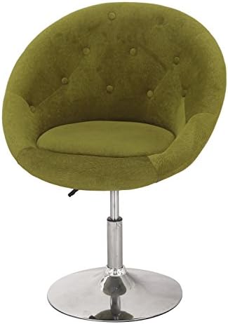 Asense Round-Back Swivel Chair, Cushioned Leatherette Adjustable Barstool Chair with Lift Chair Green