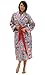 Del Rossa Womens 100% Cotton Printed Flannel Bathrobe Robe