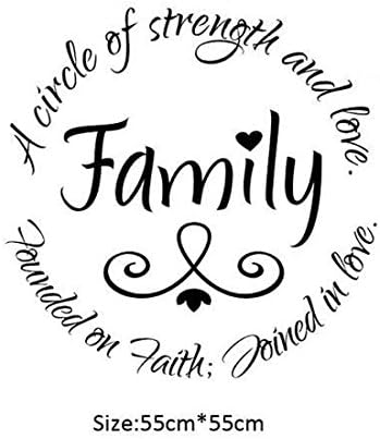 Family Circle Quote Wall Sticker Love Strength Decal for Home Decor