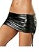 Holly Gibbons Womens Wet Look Pleated PU Leather Adjustable Side Skirt,Black,One Size Fits XS-L