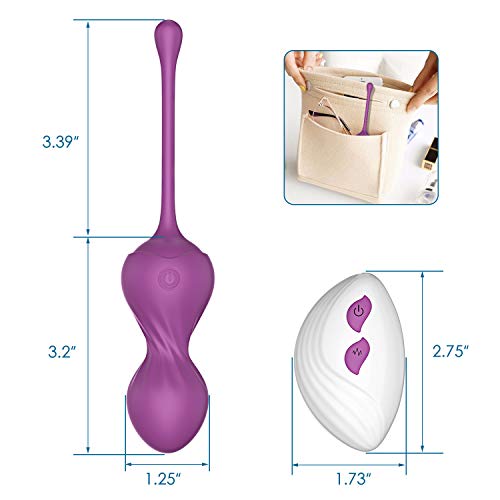 ALOFA-Silicone-Kegel-palline-Ball-Impermeabile-10-modalita-e-Telecomando-utilizzato-Per-Lesercizio-Muscolare-Del-Pavimento-PelvicoViola